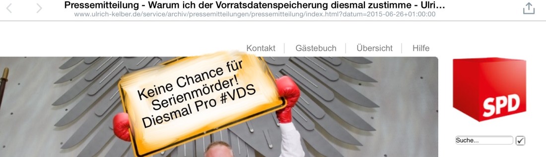 Die Metamorphosen des Herrn Kelber zur Vorratsdatenspeicherung 